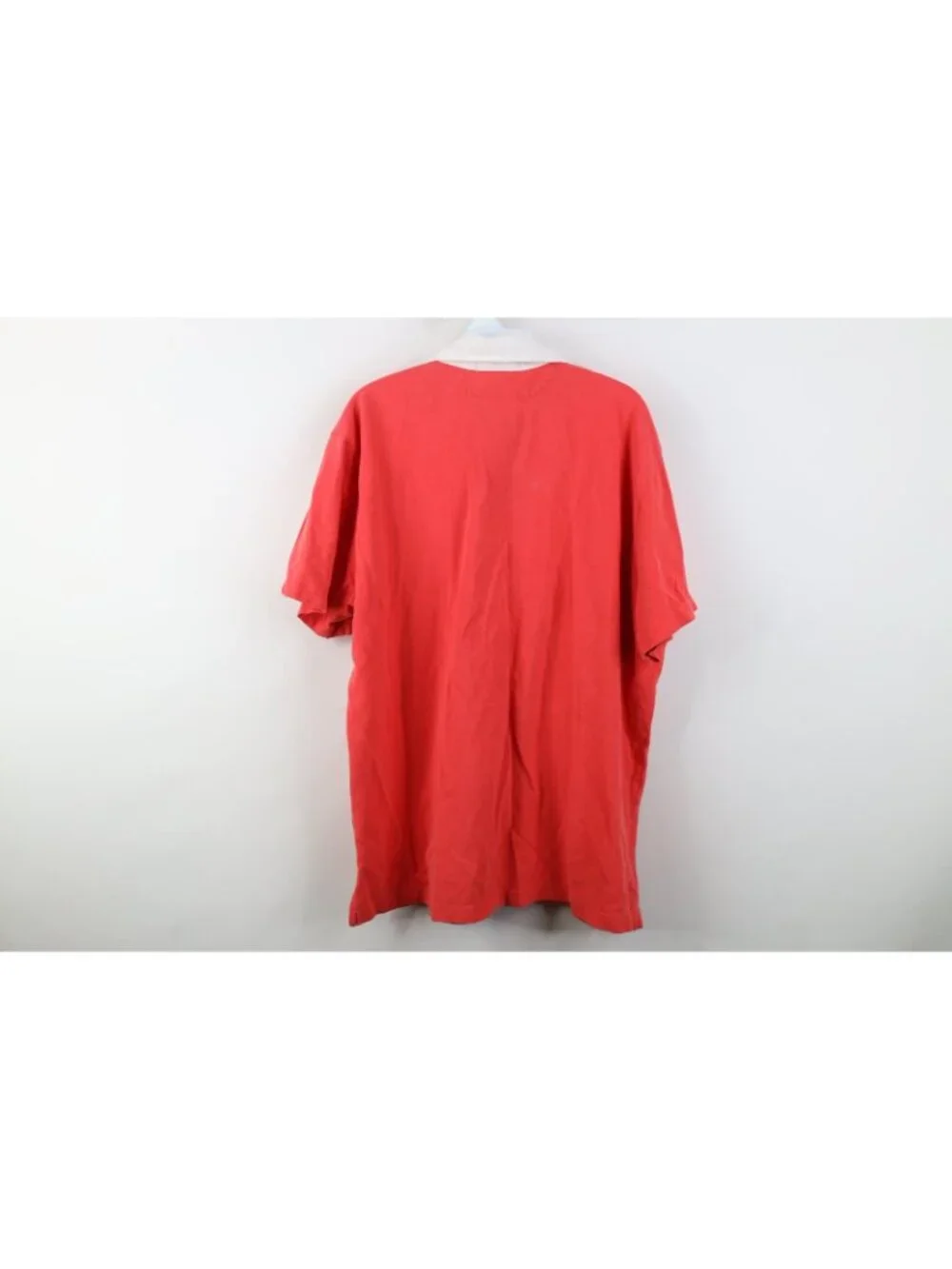 Vtg 90s Ralph Lauren Mens XL Short Sleeve Rugby Polo Shirt Salmon Pink Cotton